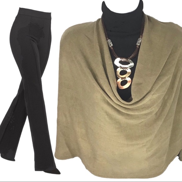 Accessories - Reversible Cowl Neck - V Neck Poncho Shawl